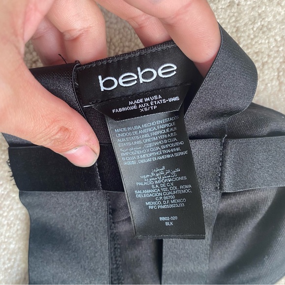 Bebe Black Crop Top NWOT - Picture 3 of 4